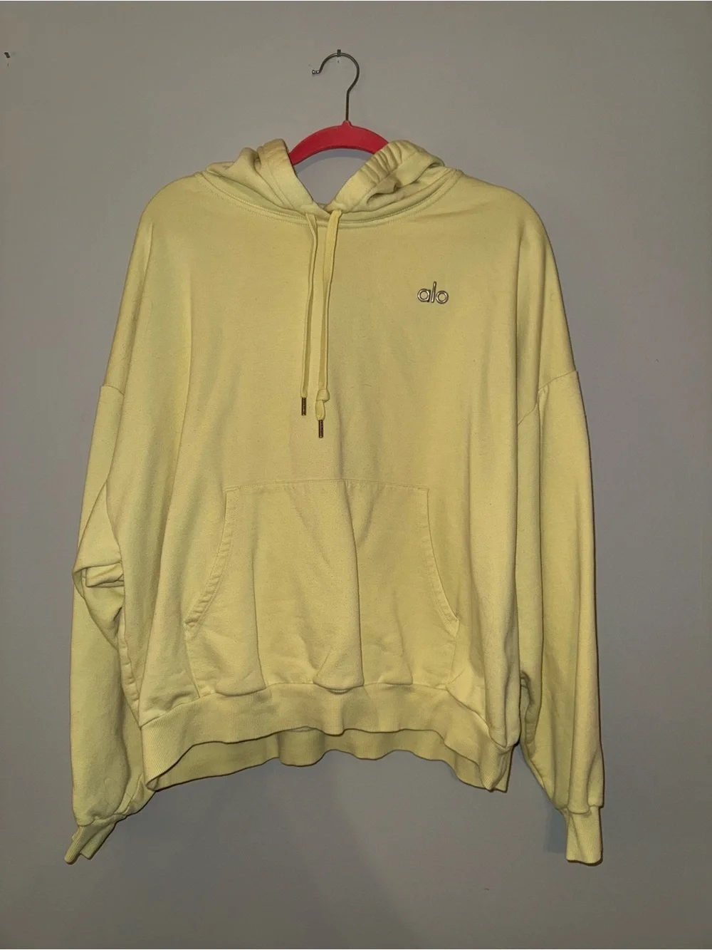 ALO Yoga Yellow Buttercup Accolade Hoodie Sweatshirt Size XL